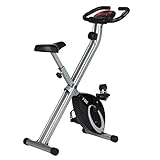 Ultrasport F-Bike, bicycle trainer, exercise bike, foldable exercise bike, LCD display, opt. hand pulse sensors, adjustable resistance levels, easy to assemble, ideal for athletes and seniors.