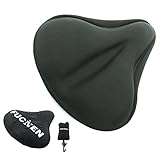 27*25cm Gel Bike Saddle Cover Large Comfortable FUCNEN Exercise Bike Gel Seat Cushion with Bicycle Seat Cover for Road Exercise Spin Stationary Seat Padded Saddle for Indoor Ourdoor Cycling Butt Saver