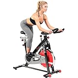 Sunny Health & Fitness Belt Drive Indoor Studio Cycle Bike, 22 KG (49 Pound) Flywheel Grey / Black / Red One Size SF-B1002