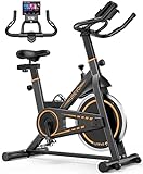 Exercise Bike, UREVO 10kg Flywheel Indoor Exercise Bikes for Home Use with 260LBS Weight Capacity, Indoor Cycling Stationary Bike Fitness for Home Training with Comfortable Seat