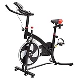 ZELUS Exercise Bike for Home, 6kg Flywheel Indoor Cycling Bike w Adjustable Seat Handlebar, 100kg Capacity Spin Bike for Home Gym with Heart Rate Monitor iPad Phone Mount