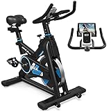 LABODI Spin Bike, Indoor Cycling Bike Stationary, Exercise Bike for Home Cardio Gym, 35 LBS Flywheel, Thickened Frame Upgraded Version (Black, Battery Not Included)