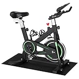 Spin Bike, Micyox MX-700 Stationary Bike with 26lb/12kg Flywheel Indoor Cycling Bike with Saddle Handlebar Adjustments, LCD Display and Heart Rate Sensor Friction Resistance Exercise Bike for Home Use