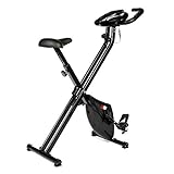 XS Sports B210 Folding Magnetic Exercise Bike - Indoor Fitness Equipment - Stationary Upright Gym Cycle and Foldable Trainer for Home Workout and Cardio